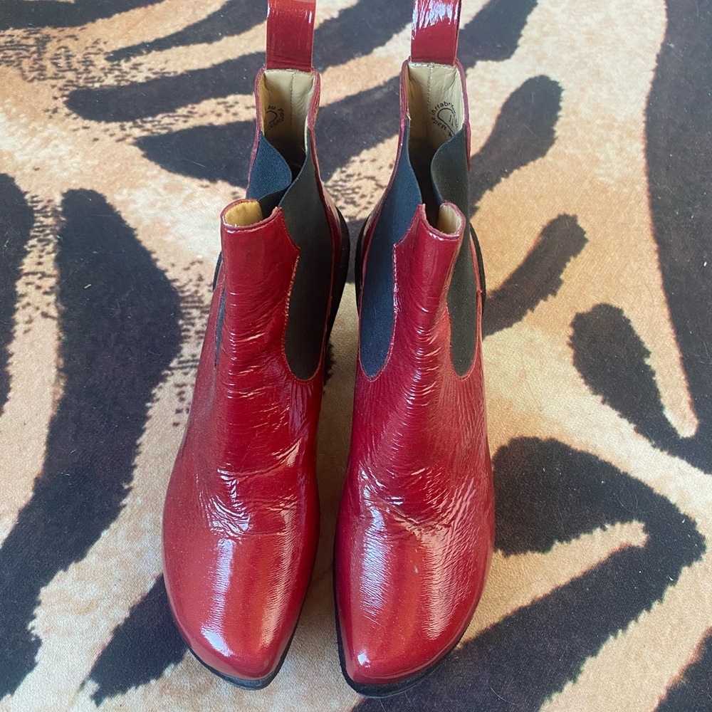 John Fluevog Red Ankle Boots